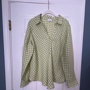 J.Jill Gingham Linen Popover